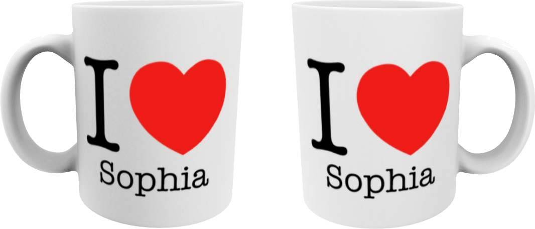 Tasse "I Love You" mit deinem Wunschnamen